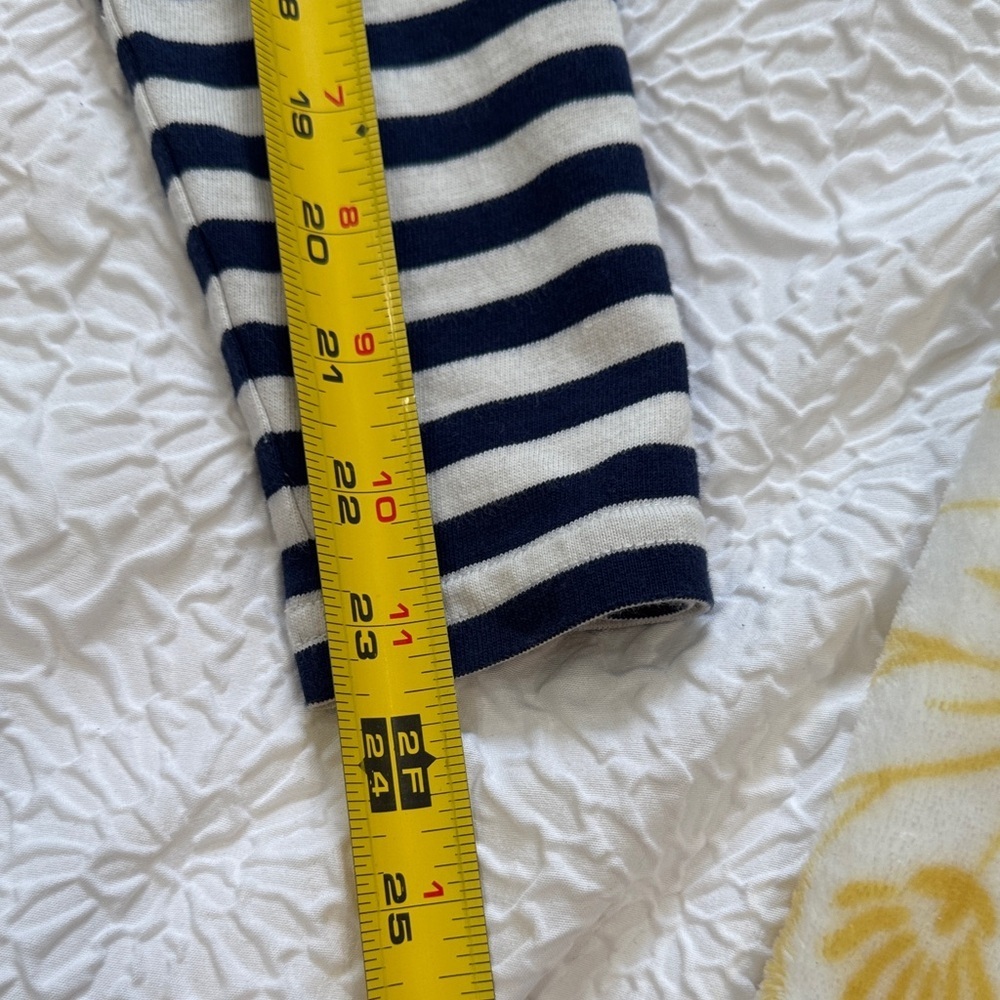 J. Crew Funnel Neck Stripped Blue and White Pullover 100% Cotton Women’s Size M - Picture 9 of 9
